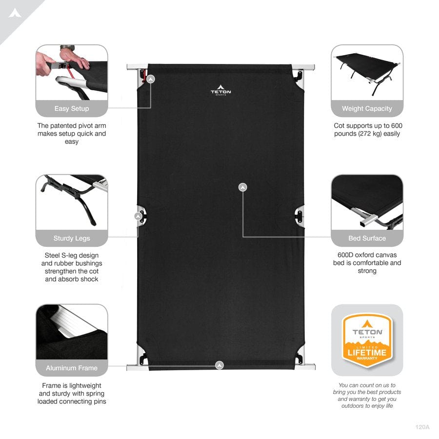 Camp Cots with Pivot Arm
